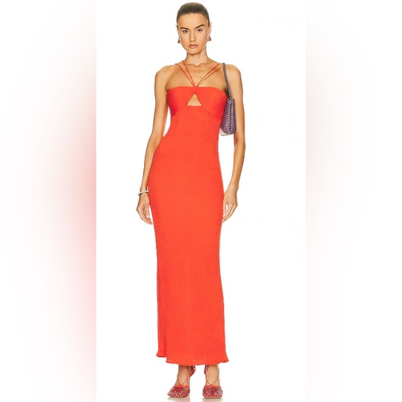 Staud Gianna maxi dress papaya 00 - Picture 1 of 6